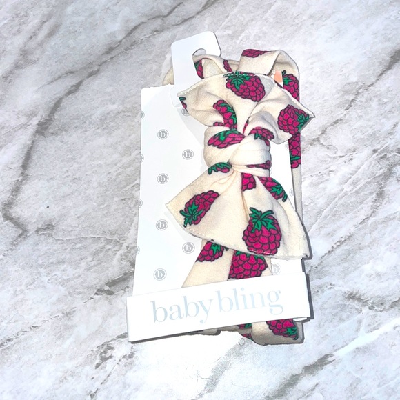 NWT Baby bling raspberry print headband wrap - Picture 1 of 2